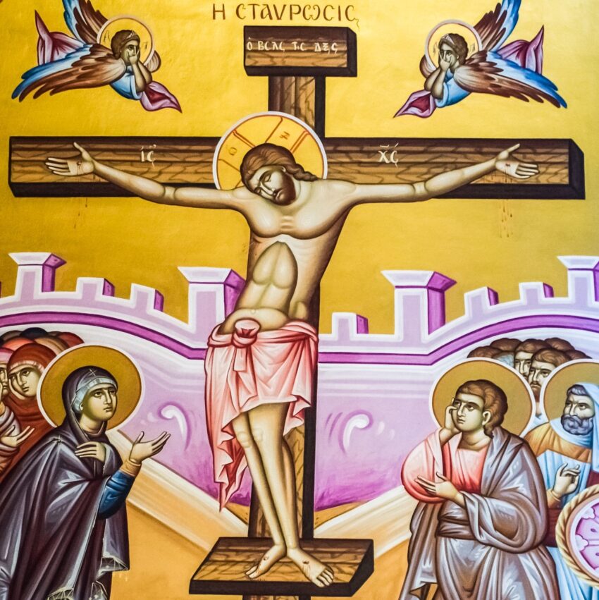 crucifixion of christ, iconography, painting